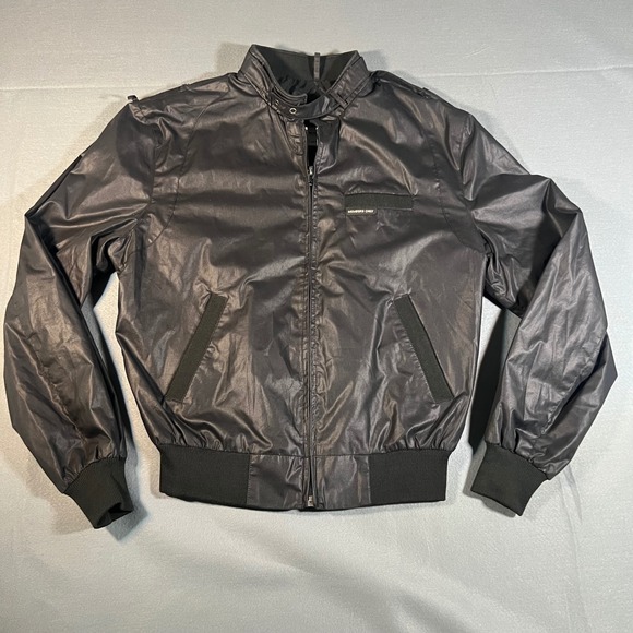 Members Only Other - Vintage Members Only Rainbow Tag‎ Bomber Jacket Black Full Zip Size 40 FLAWS